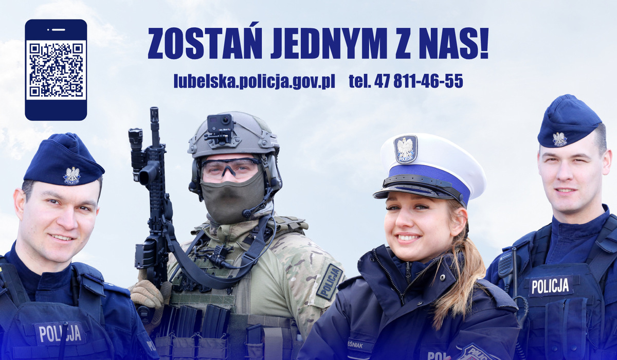 Plakat zachęcający do wstąpienia w szeregi policji.