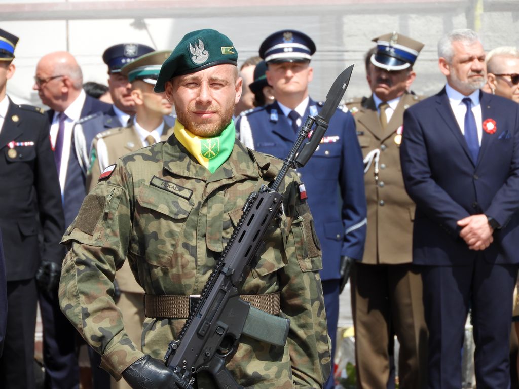 służby mundurowe w czasie obchodów rocznicy uchwalenia Konstytucji 3 maja 