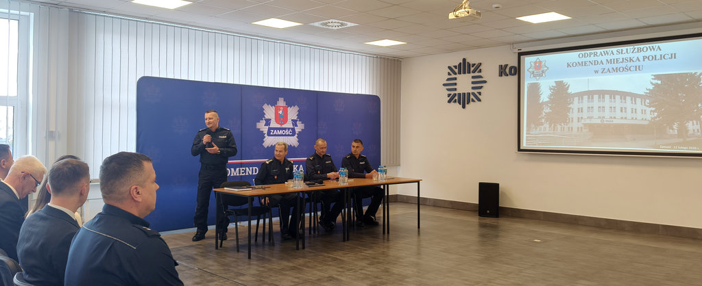 odprawa roczna w Komendzie Miejskiej Policji w Zamościu