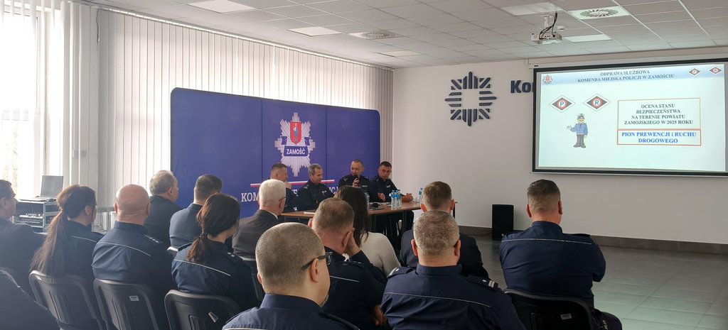 odprawa roczna w Komendzie Miejskiej Policji w Zamościu