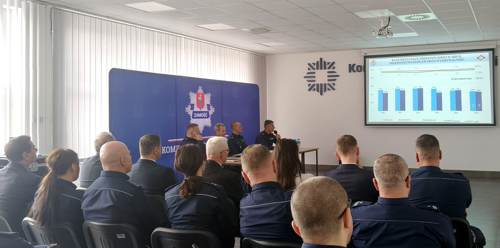 odprawa roczna w Komendzie Miejskiej Policji w Zamościu