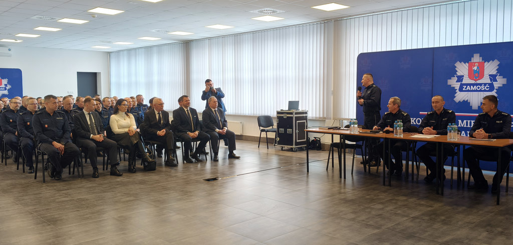 odprawa roczna w Komendzie Miejskiej Policji w Zamościu