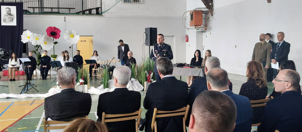 wystąpienie Komendanta Miejskiego Policji w Zamościu 