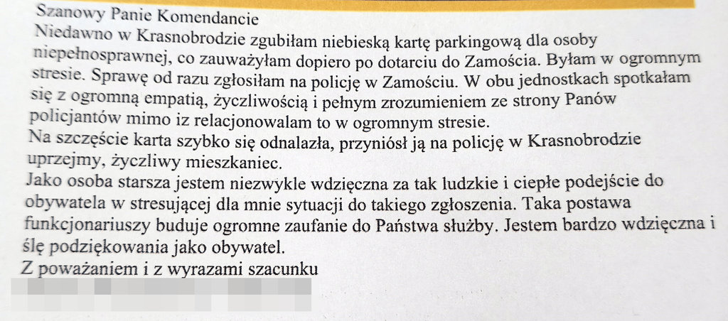 tekst podziękowań 