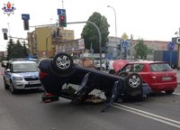 fot. samochody biorące udział w kolizji na ul. Kilińskiego w Zamościu