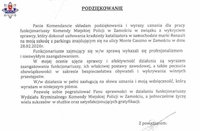 podziękowania dla policjantów z Zamościa