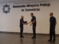 Komendant Miejski Policji w Zamościu wraz z Zastępcami