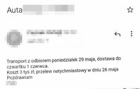 test wiadomości przesłanej za pośrednictwem komunikatora internetowego