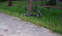 leżący na trawie rower
