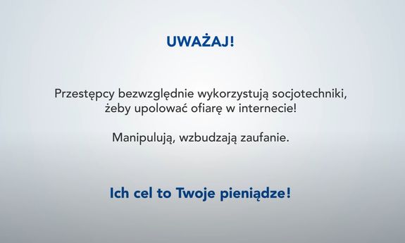 grafika z napisem uważaj na oszustów