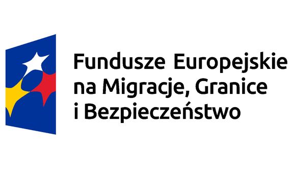 napis Fundusze europejskie na migracje, granice i bezpieczeństwo