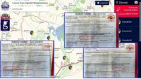 kolaż zdjęć, trzy blankiety mandatów na tle Krajowej Mapy Zagrożeń Bezpieczeństwa