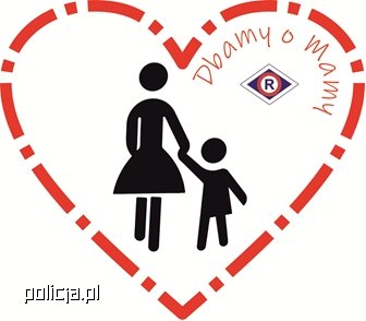 grafika kobiety z dzieckiem w serduszku i napis dbamy o mamy