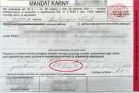 wypełniony blankiet mandatu