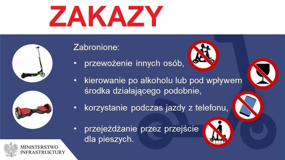 plakat dotyczący użytkowania hulajnóg elektrycznych