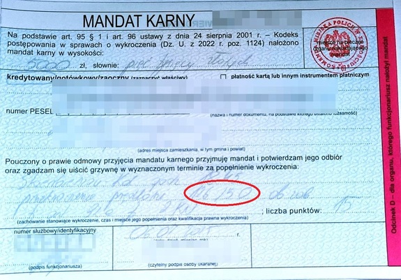 blankiet mandatu karnego