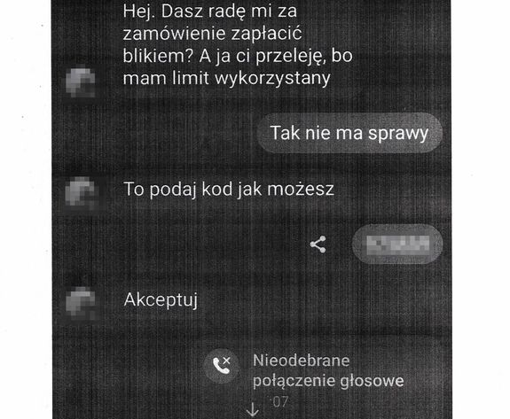zdjęcie rozmowy na komunikatorze Messenger