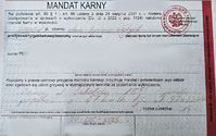 wypełni0ony blankiet mandatu karnego
