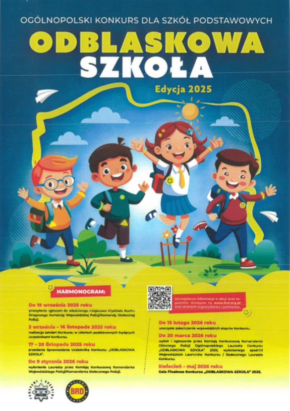 plakat konkursu Odblaskowa Szkoła