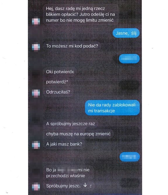 zdjęcie wiadomości przesłanych komunikatorem internetowym