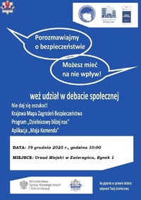 plakat zaproszenie na debatę społeczną