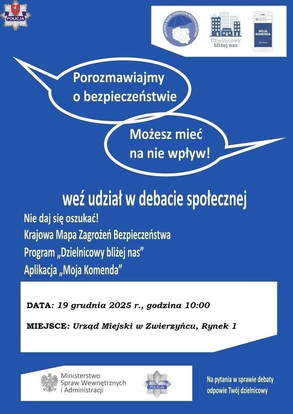 plakat zaproszenie na debatę społeczną