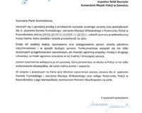 tekst listu podziękowań dla policjantów