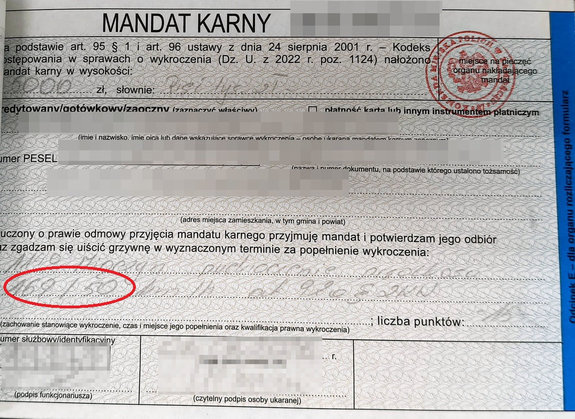 blankiet mandatu karnego