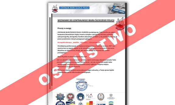 grafika do komunikatu dotyczącego oszustw