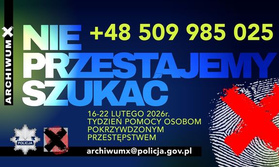 GRAFIKA Z NAPISEM NIE PRZESTAJEMY SZUKAĆ