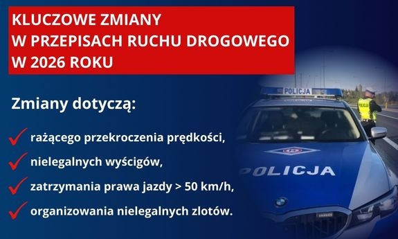 informacja na temat zmian w przepisach ruchu drogowego