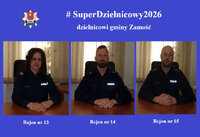 kolaż zdjęć troje policjantów dzielnicowych