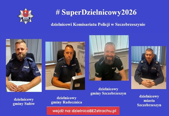 zdjęcia dzielnicowych z Komisariatu Policji w Szczebrzeszynie