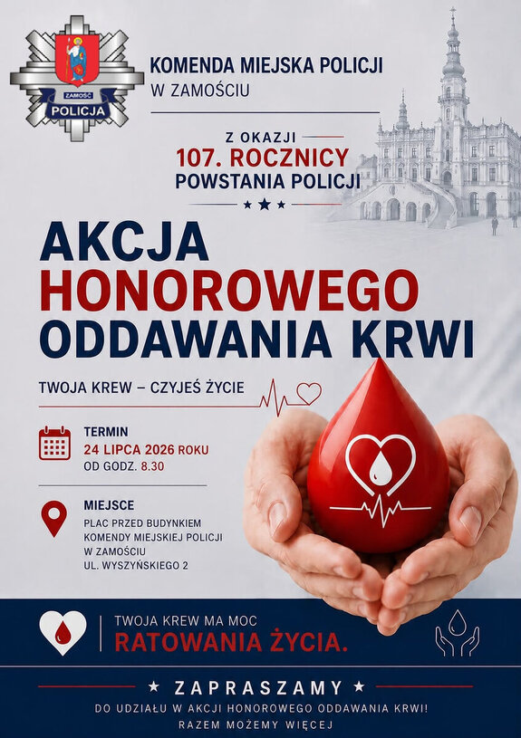 plakat akcji honorowego oddawania krwi